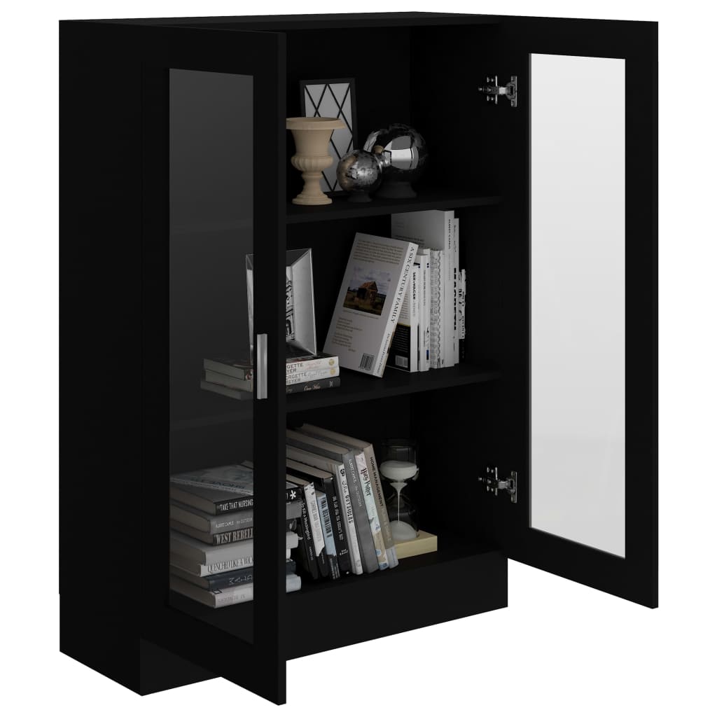 Vitrine Cabinet Black 82.5x30.5x115 cm Engineered Wood