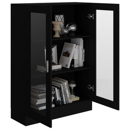 Vitrine Cabinet Black 82.5x30.5x115 cm Engineered Wood