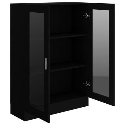 Vitrine Cabinet Black 82.5x30.5x115 cm Engineered Wood