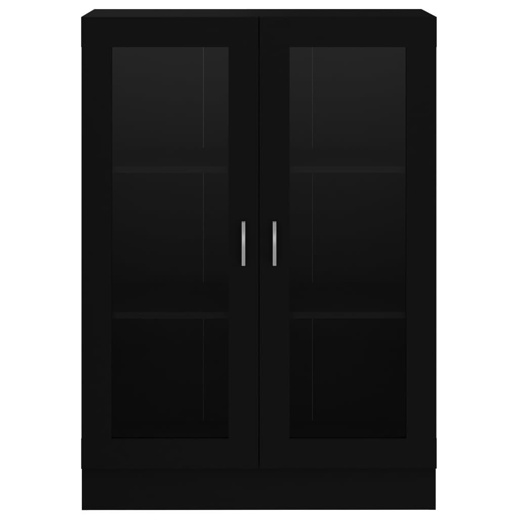 Vitrine Cabinet Black 82.5x30.5x115 cm Engineered Wood