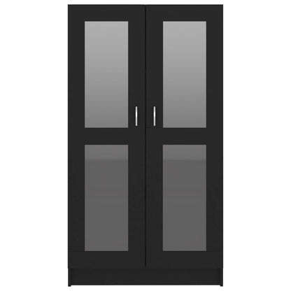 Vitrine Cabinet Black 82.5x30.5x150 cm Engineered Wood