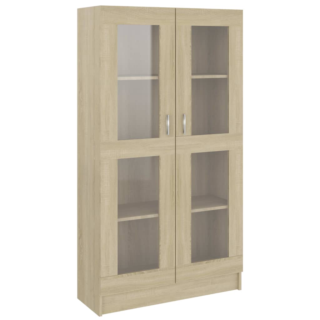 Vitrine Cabinet Sonoma Oak 82.5x30.5x150 cm Engineered Wood