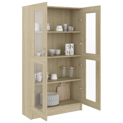 Vitrine Cabinet Sonoma Oak 82.5x30.5x150 cm Engineered Wood