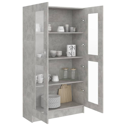 Vitrine Cabinet Concrete Grey 82.5x30.5x150 cm Engineered Wood