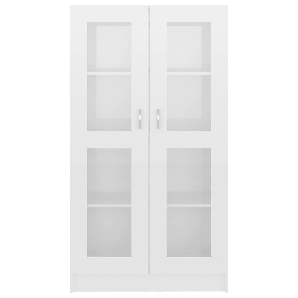 Vitrine Cabinet High Gloss White 82.5x30.5x150 cm Engineered Wood