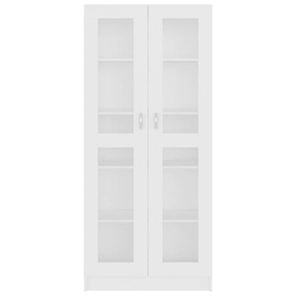 Vitrine Cabinet White 82.5x30.5x185.5 cm Engineered Wood