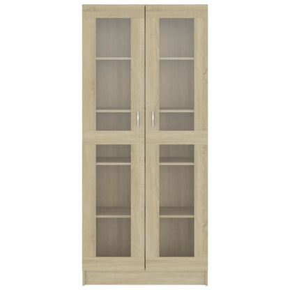 Vitrine Cabinet Sonoma Oak 82.5x30.5x185.5 cm Engineered Wood