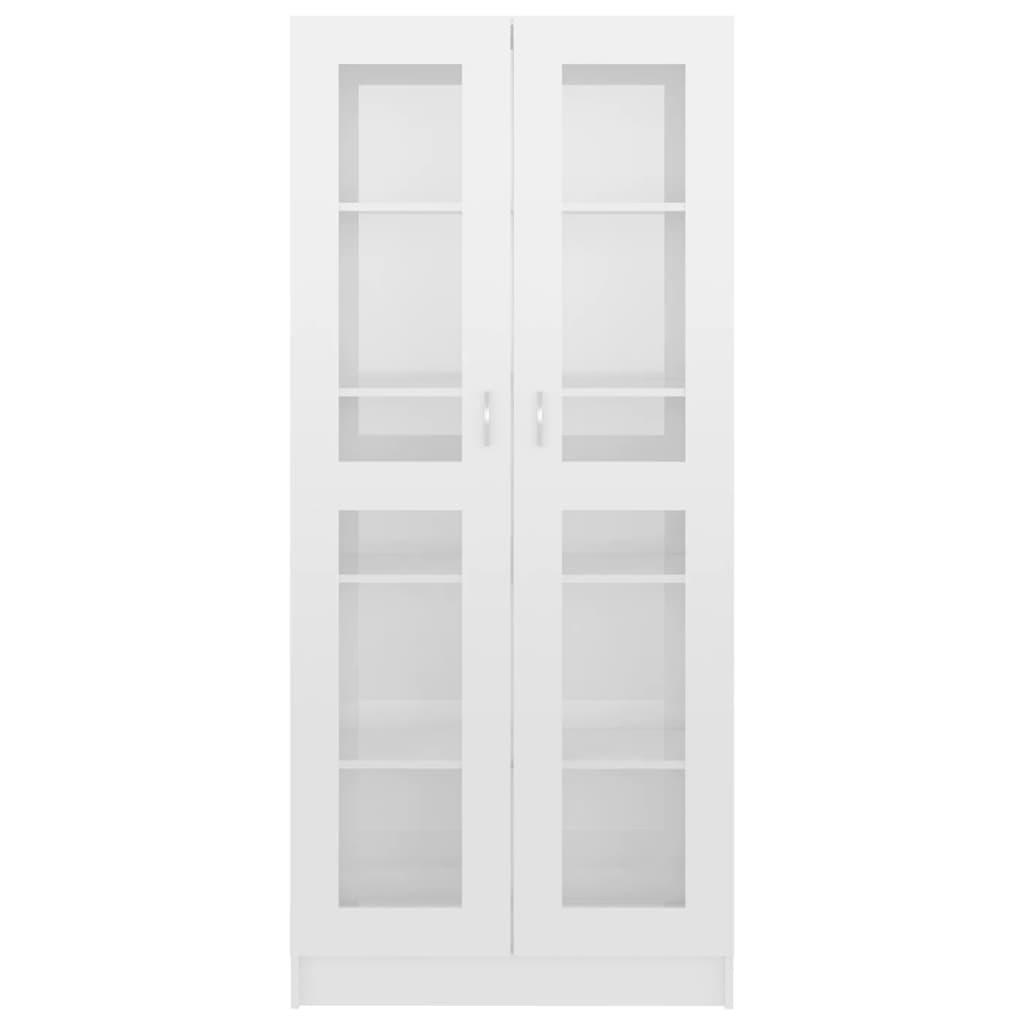 Vitrine Cabinet High Gloss White 82.5x30.5x185.5 cm Engineered Wood