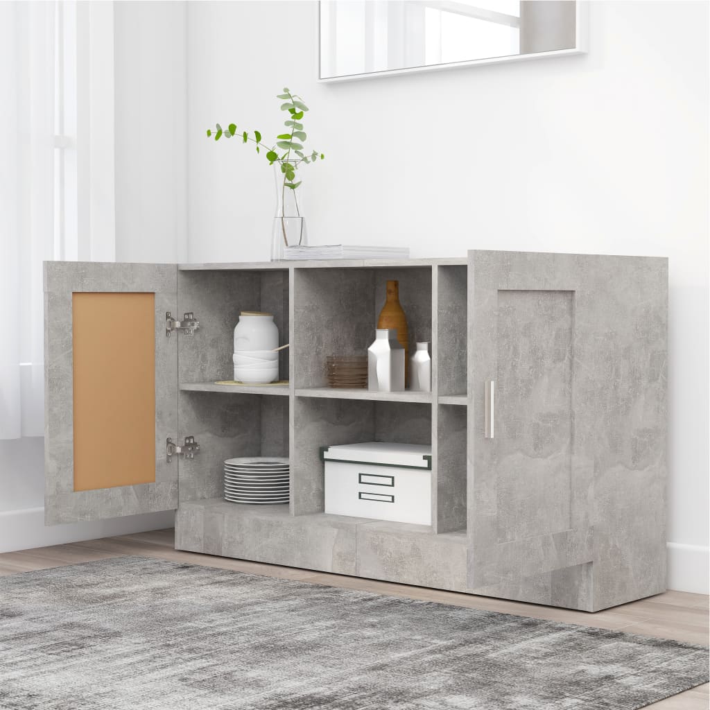 Sideboard Concrete Grey 120x30.5x70 cm Engineered Wood