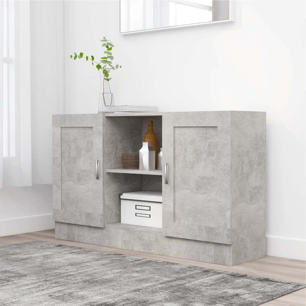 Sideboard Concrete Grey 120x30.5x70 cm Engineered Wood