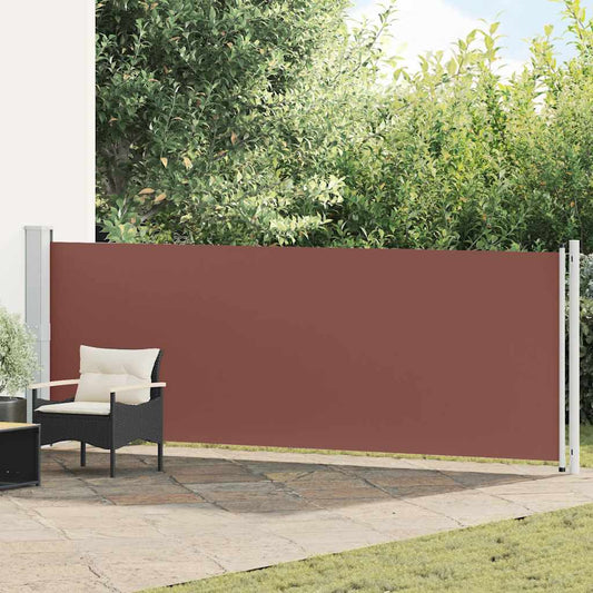 Patio Retractable Side Awning 140x600 cm Brown