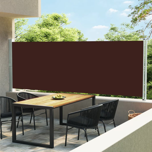 Patio Retractable Side Awning 600x160 cm Brown