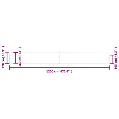 Patio Retractable Side Awning 170x1200 cm Red