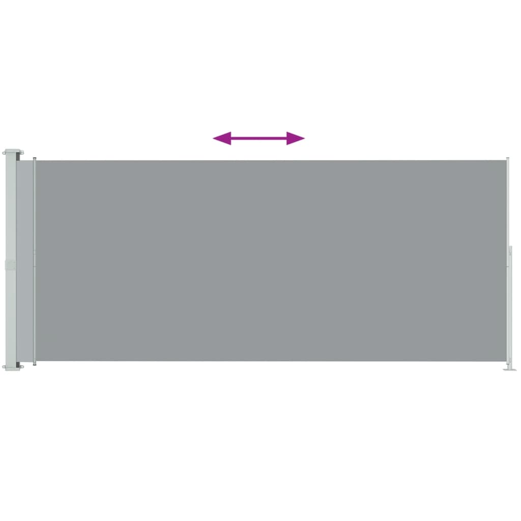 Patio Retractable Side Awning 200x500 cm Grey