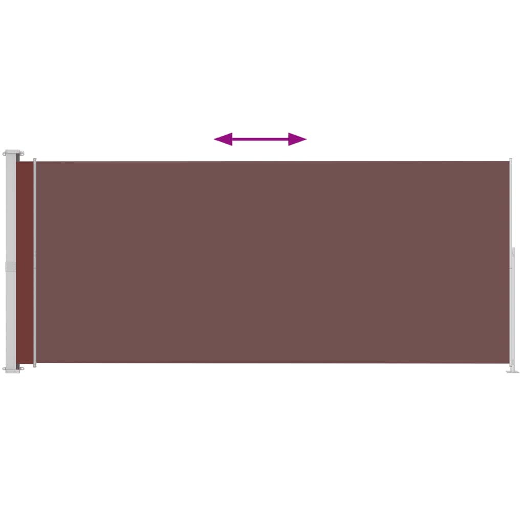 Patio Retractable Side Awning 200x500 cm Brown