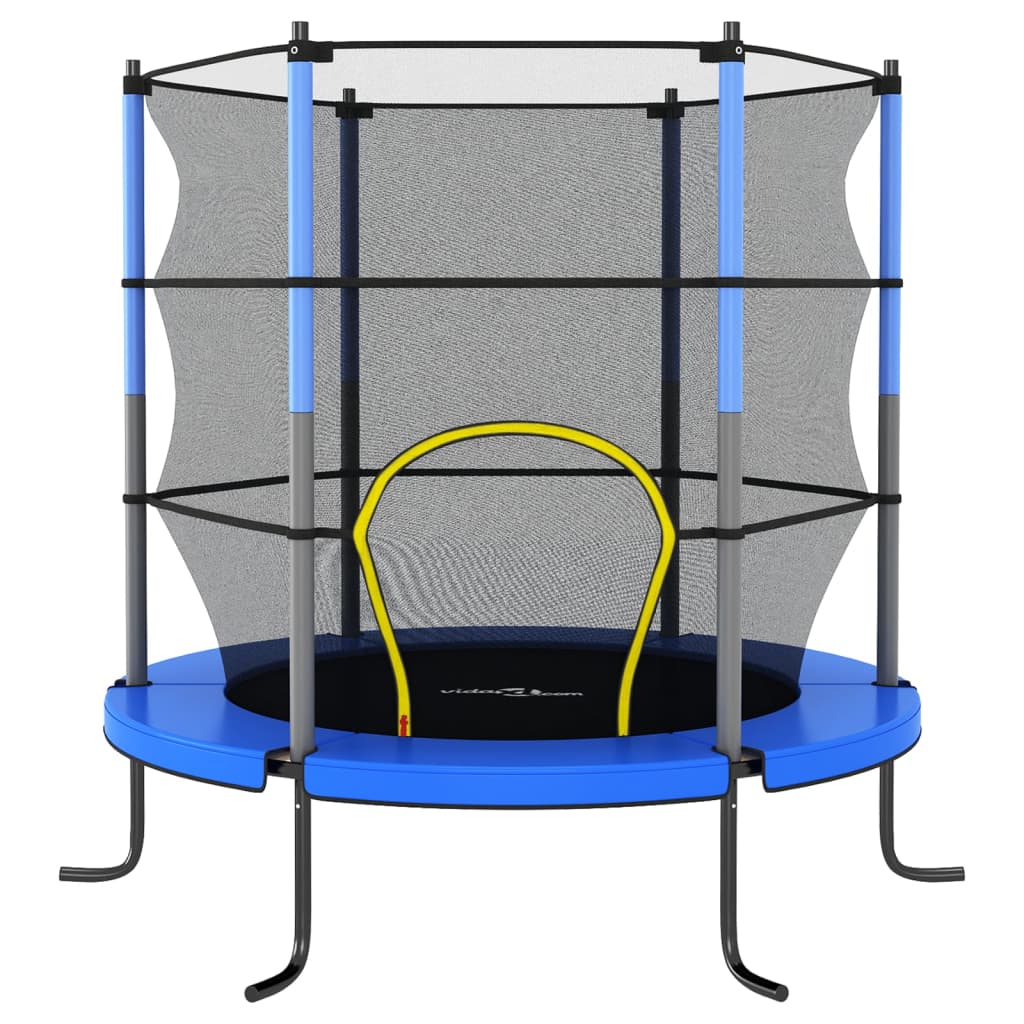 Trampoline with Safety Net Round 140x160 cm Blue