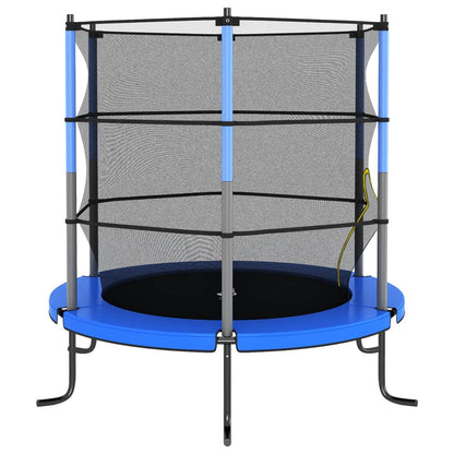 Trampoline with Safety Net Round 140x160 cm Blue