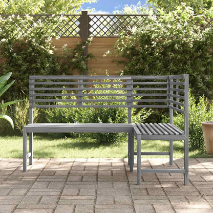 Garden Corner Bench Grey 140 cm Solid Acacia Wood