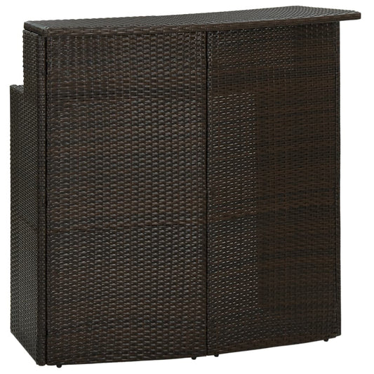 Garden Bar Table Brown 120x55x110 cm Poly Rattan