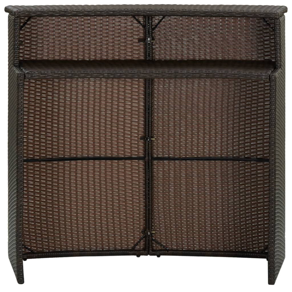 Garden Bar Table Brown 120x55x110 cm Poly Rattan