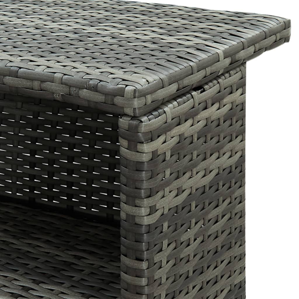 Garden Bar Table Grey 120x55x110 cm Poly Rattan