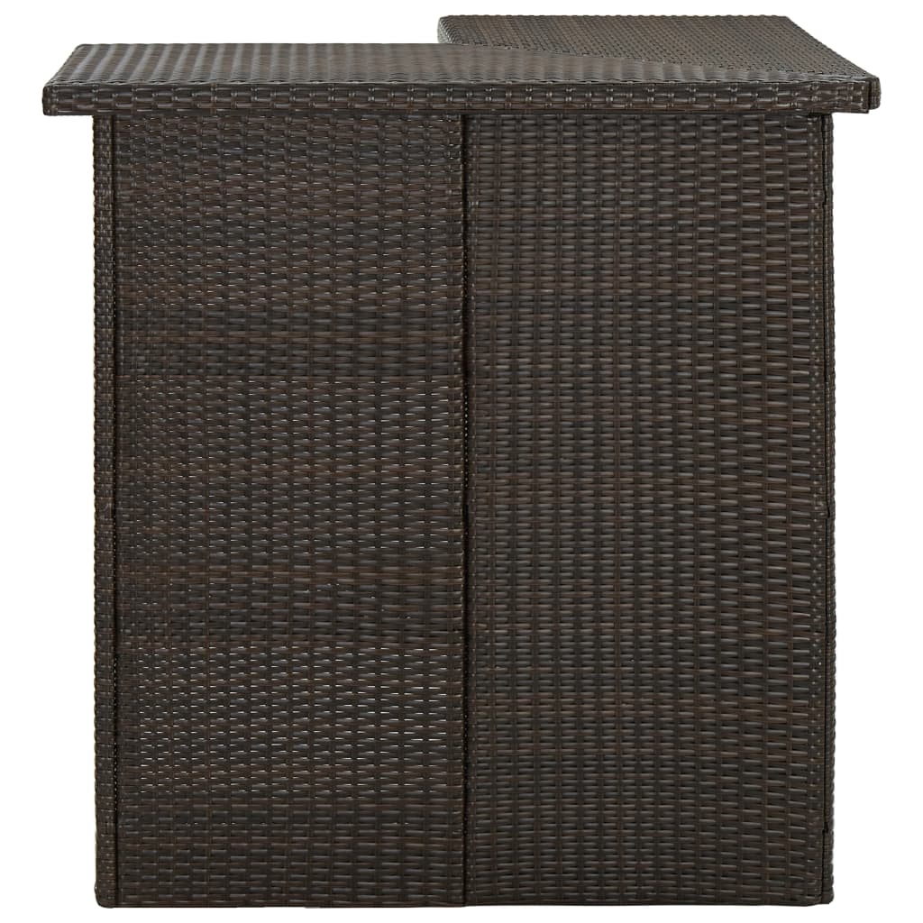 Corner Bar Table Brown 100x50x105 cm Poly Rattan