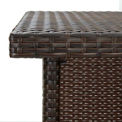 Corner Bar Table Brown 100x50x105 cm Poly Rattan