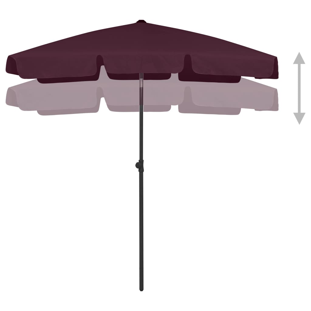 Beach Parasol Bordeaux Red 180x120 cm