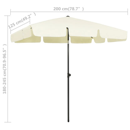 Beach Parasol Sand Yellow 200x125 cm