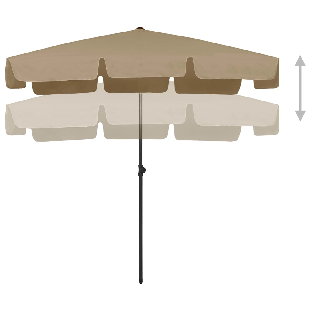 Beach Parasol Taupe 200x125 cm