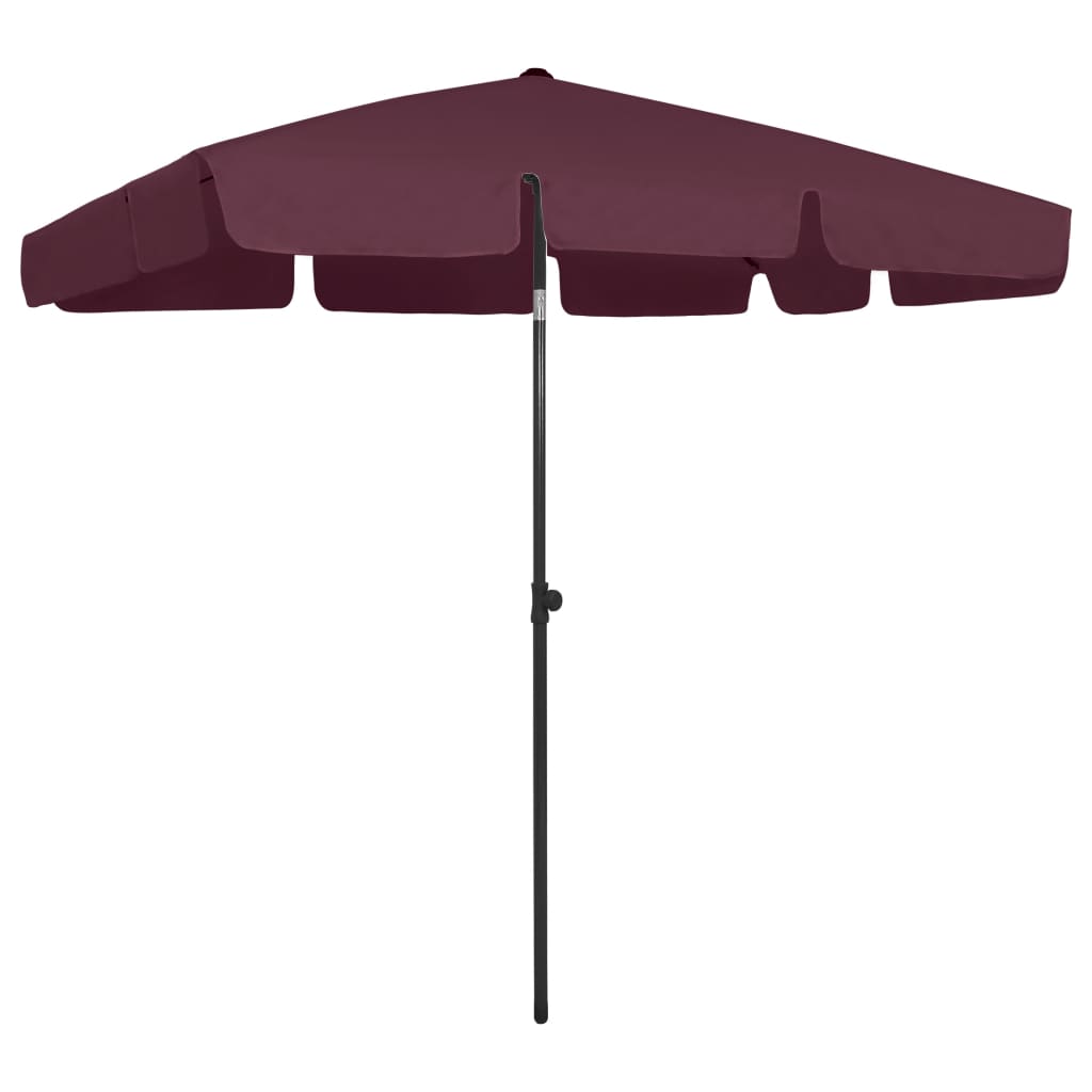 Beach Parasol Bordeaux Red 200x125 cm