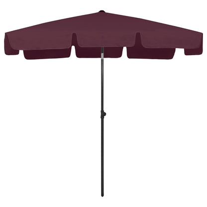 Beach Parasol Bordeaux Red 200x125 cm