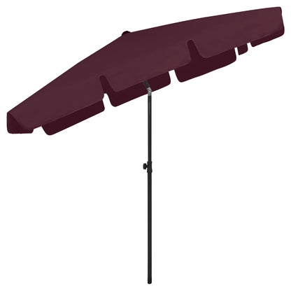 Beach Parasol Bordeaux Red 200x125 cm