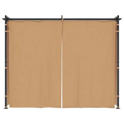 Gazebo with Curtains 3x3 m Taupe Steel