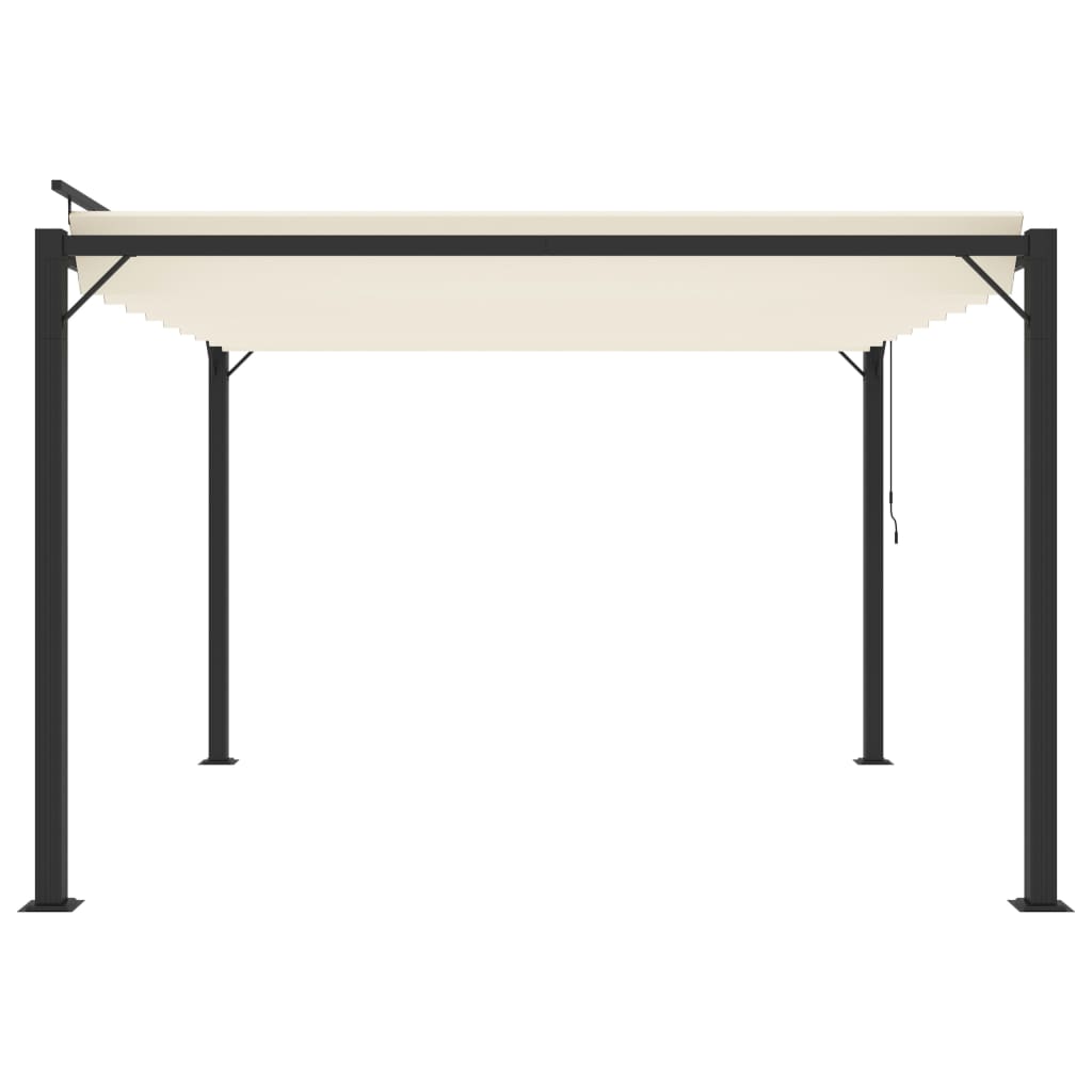 Gazebo with Louvered Roof 3x3 m Cream Fabric and Aluminium