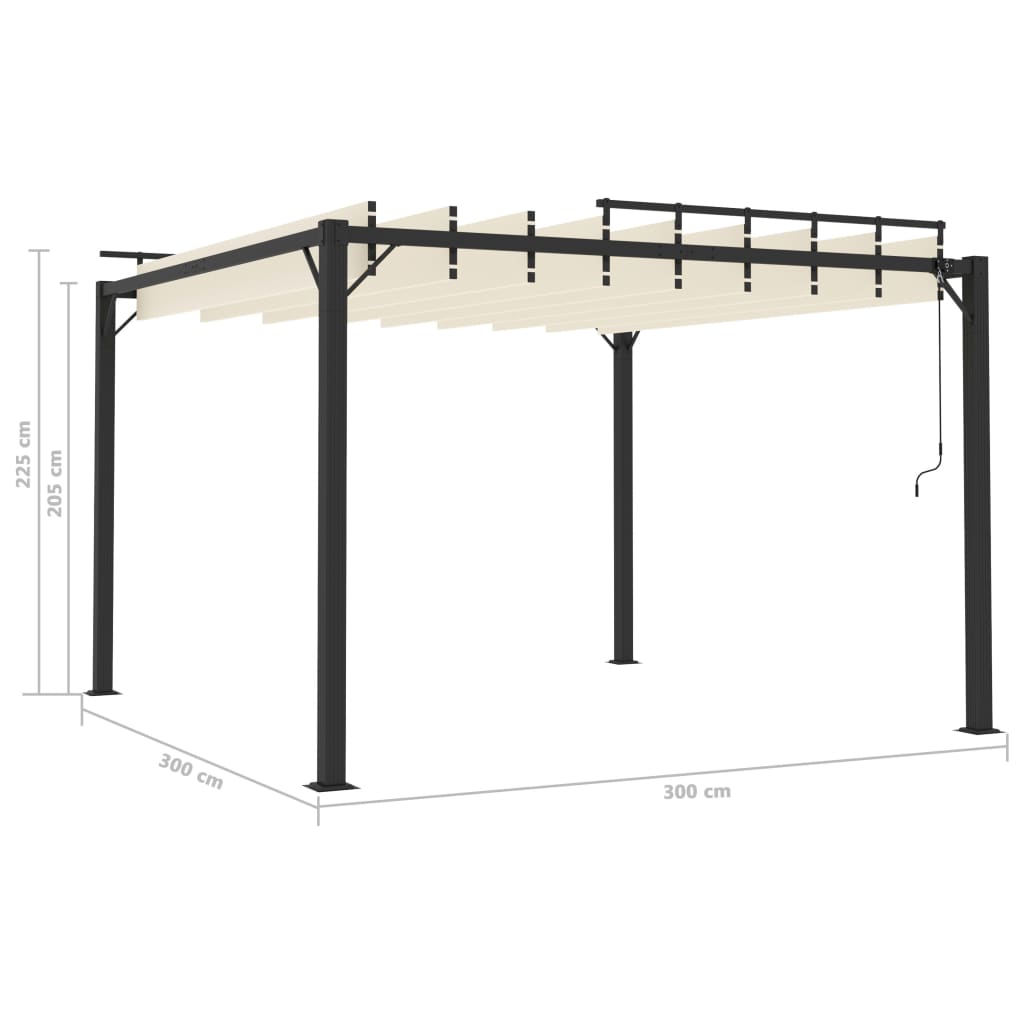 Gazebo with Louvered Roof 3x3 m Cream Fabric and Aluminium