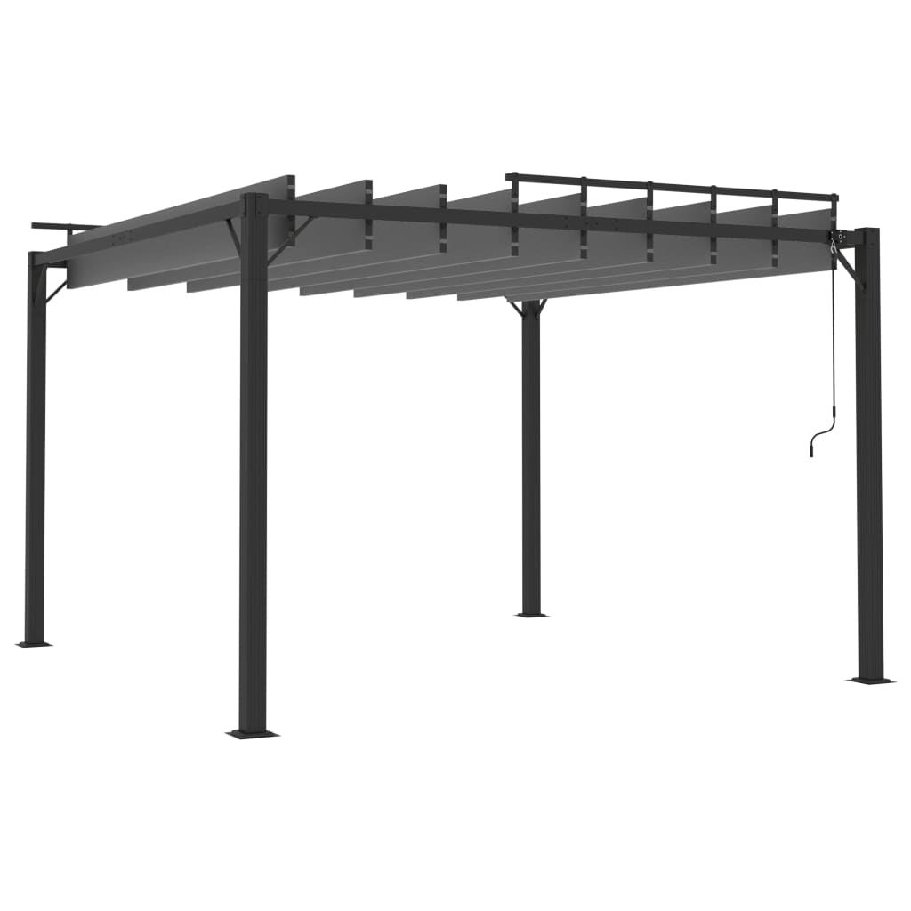 Gazebo with Louvered Roof 3x3 m Anthracite Fabric and Aluminium