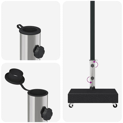 Umbrella Base Black 45x25x8 cm Granite