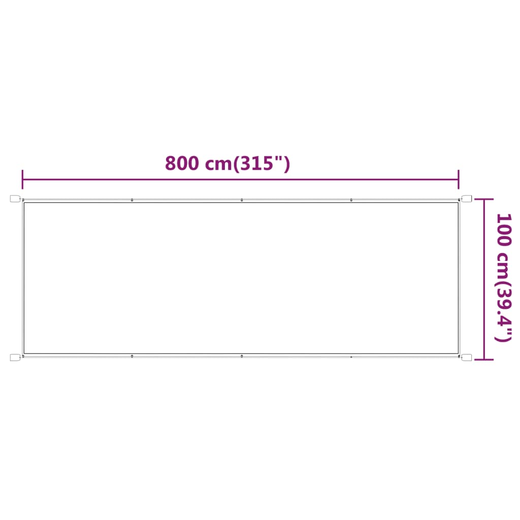 Vertical Awning White 100x800 cm Oxford Fabric