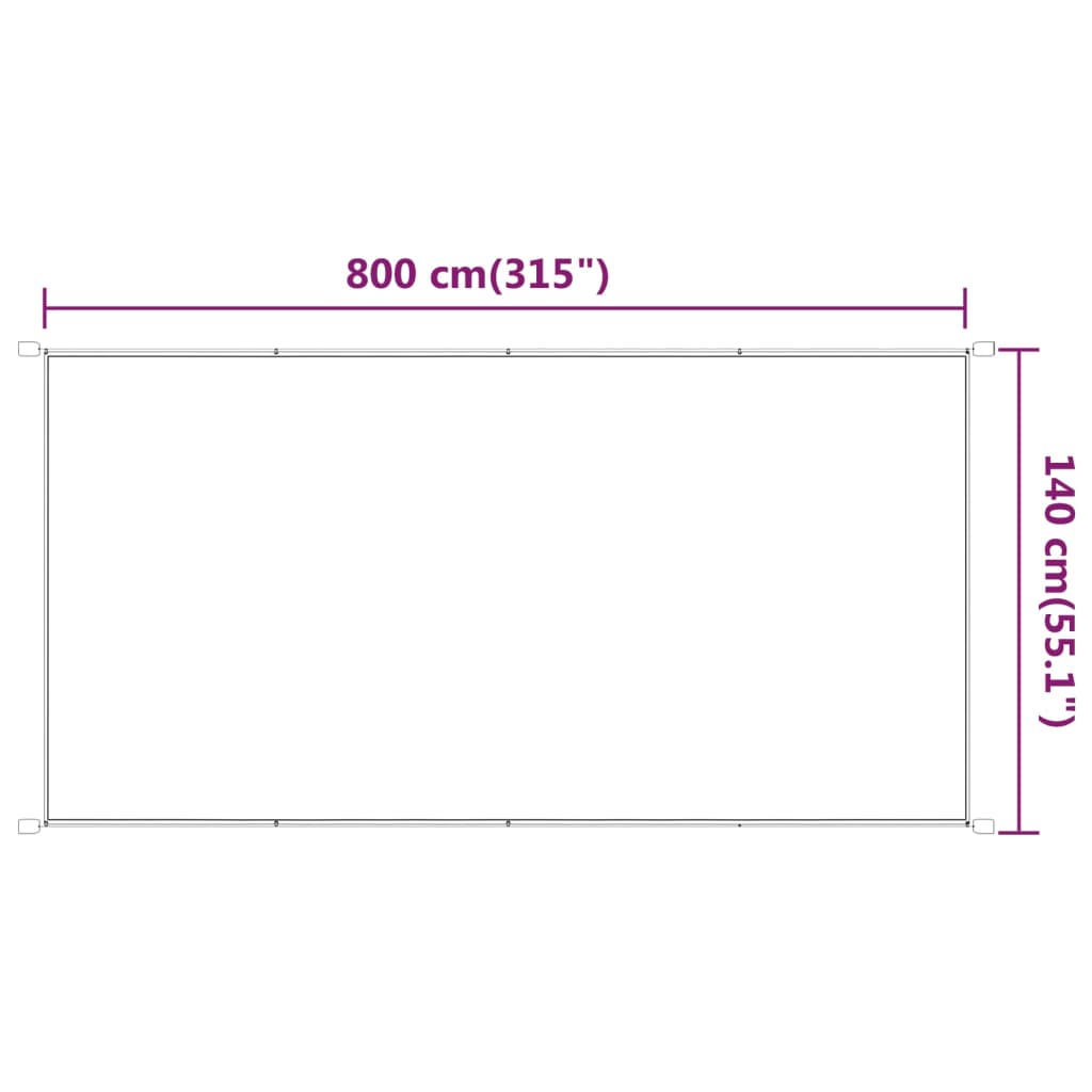 Vertical Awning White 140x800 cm Oxford Fabric