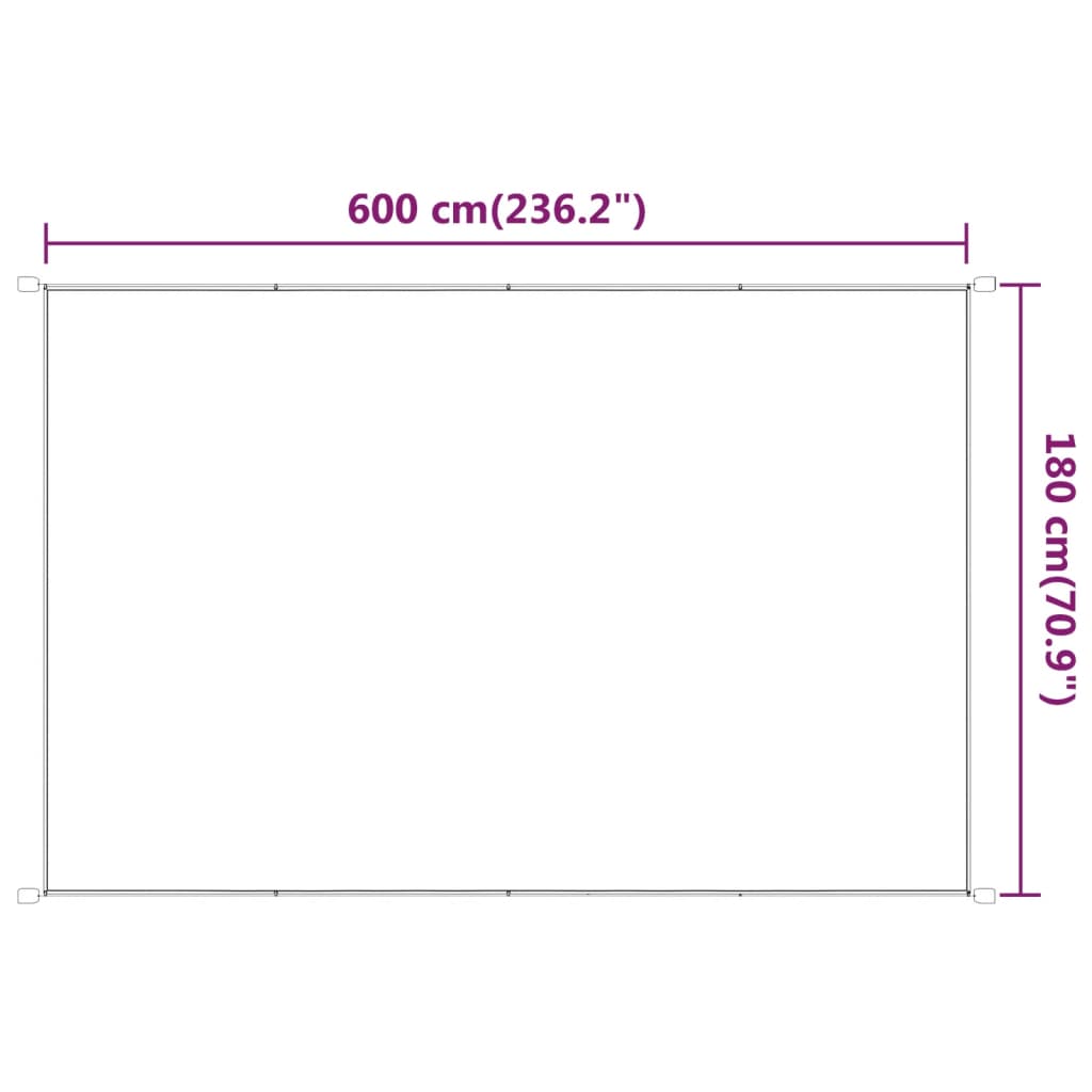 Vertical Awning White 180x600 cm Oxford Fabric