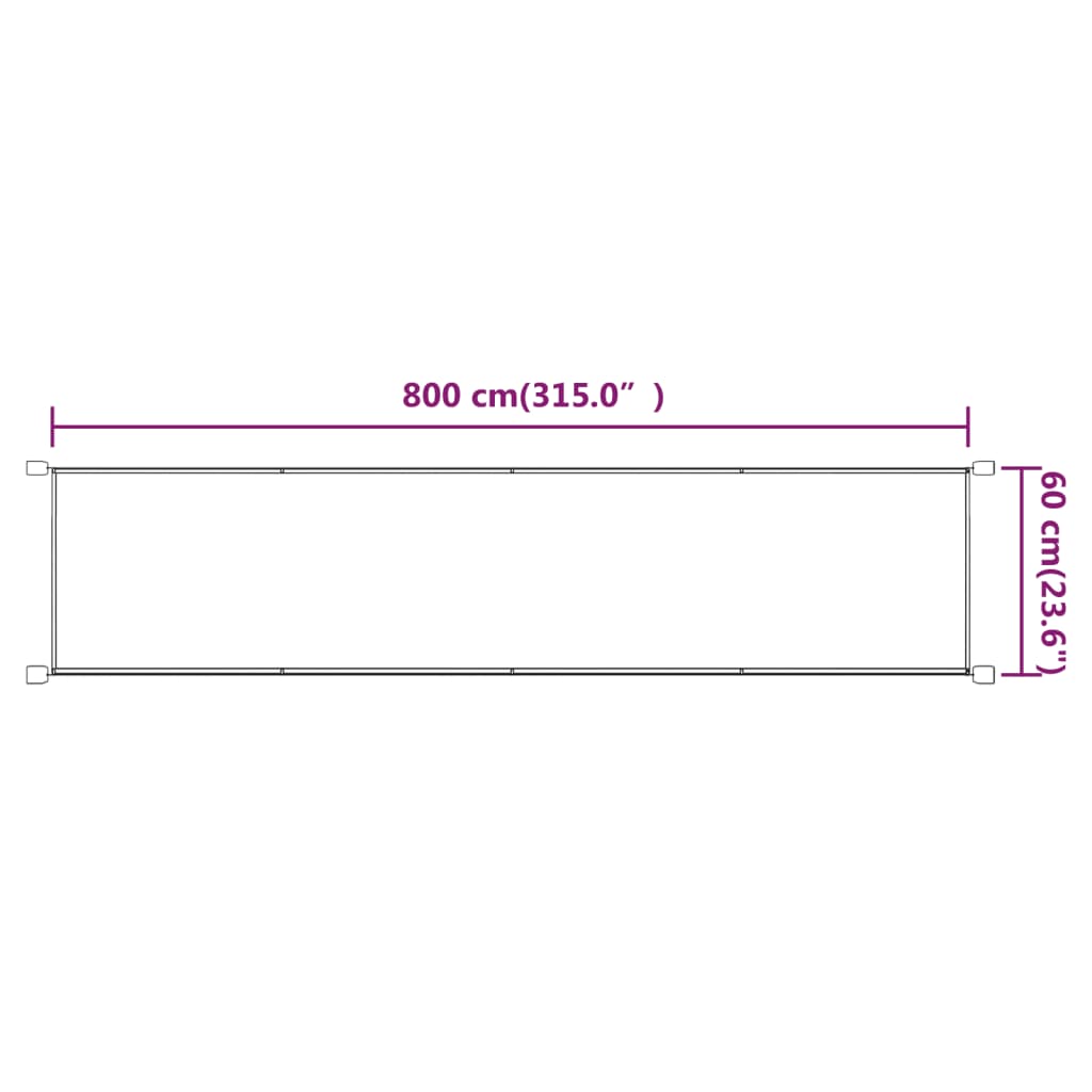 Vertical Awning Terracotta 60x800 cm Oxford Fabric