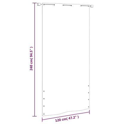 Balcony Screen White 120x240 cm Oxford Fabric