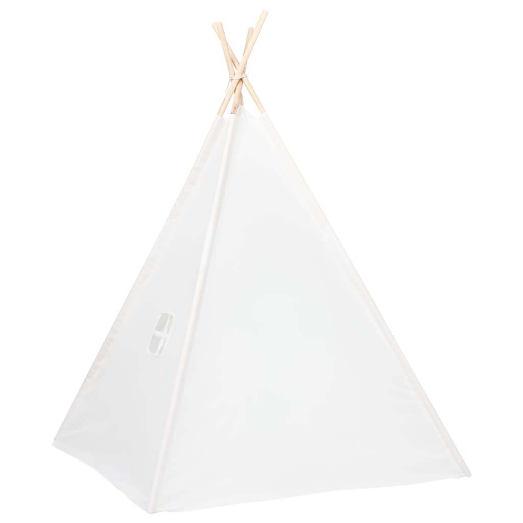 Children Teepee Tent with Bag Peach Skin White 120x120x150 cm