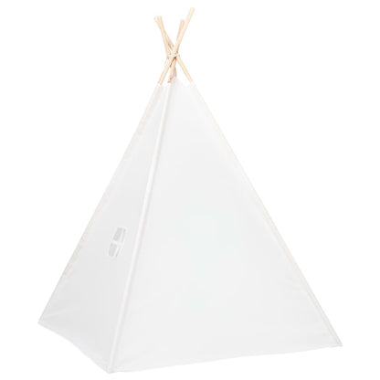 Children Teepee Tent with Bag Peach Skin White 120x120x150 cm