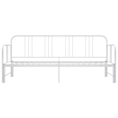 Pull-out Sofa Bed Frame without Mattress White Metal 90x200 cm