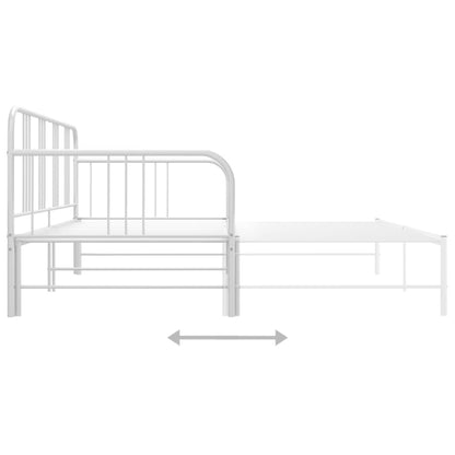 Pull-out Sofa Bed Frame without Mattress White Metal 90x200 cm