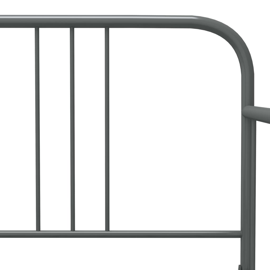 Pull-out Sofa Bed Frame without Mattress Grey Metal 90x200 cm