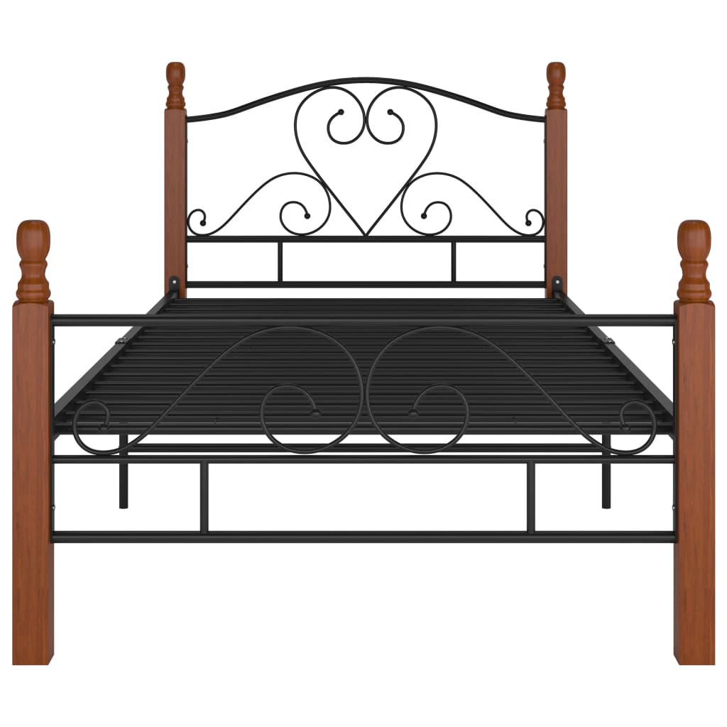 Bed Frame without Mattress Black Metal 90x200 cm