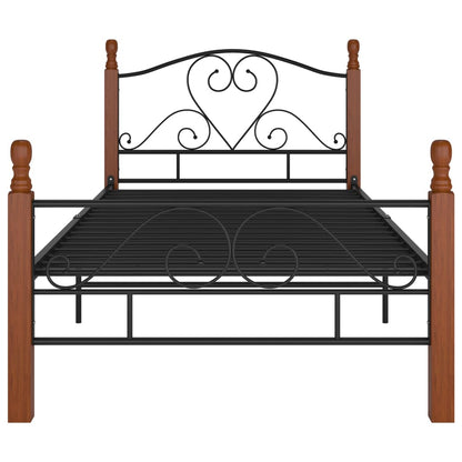 Bed Frame without Mattress Black Metal 90x200 cm
